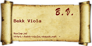 Bekk Viola névjegykártya